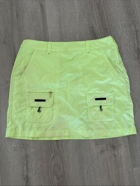 JAMIE SADOCK Golf Tennis Pickleball Skirt Skort Sz 12 Airwear Bright Neon Green